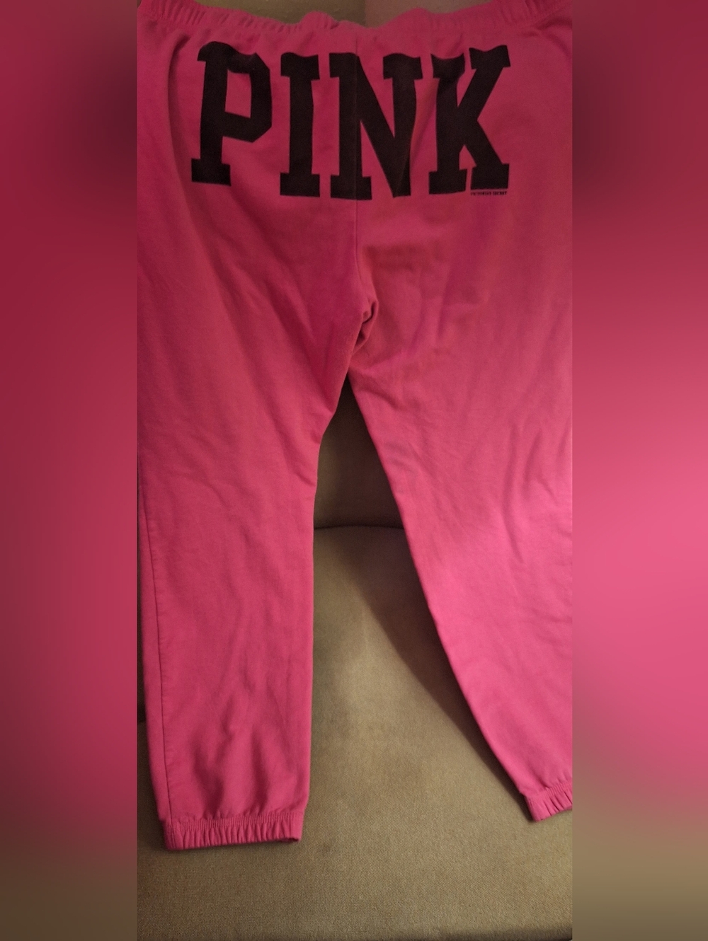 PINK Victoria's Secret Hot Pink Logo Joggers Vintage